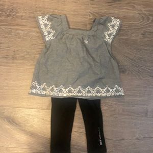 Calvin Klein gray top and blank pants set. 18 moa. Beautiful stitched top.